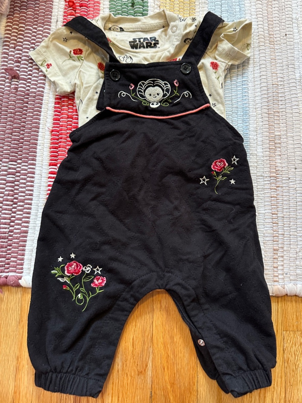 Star Wars Black Overalls with Embroidery